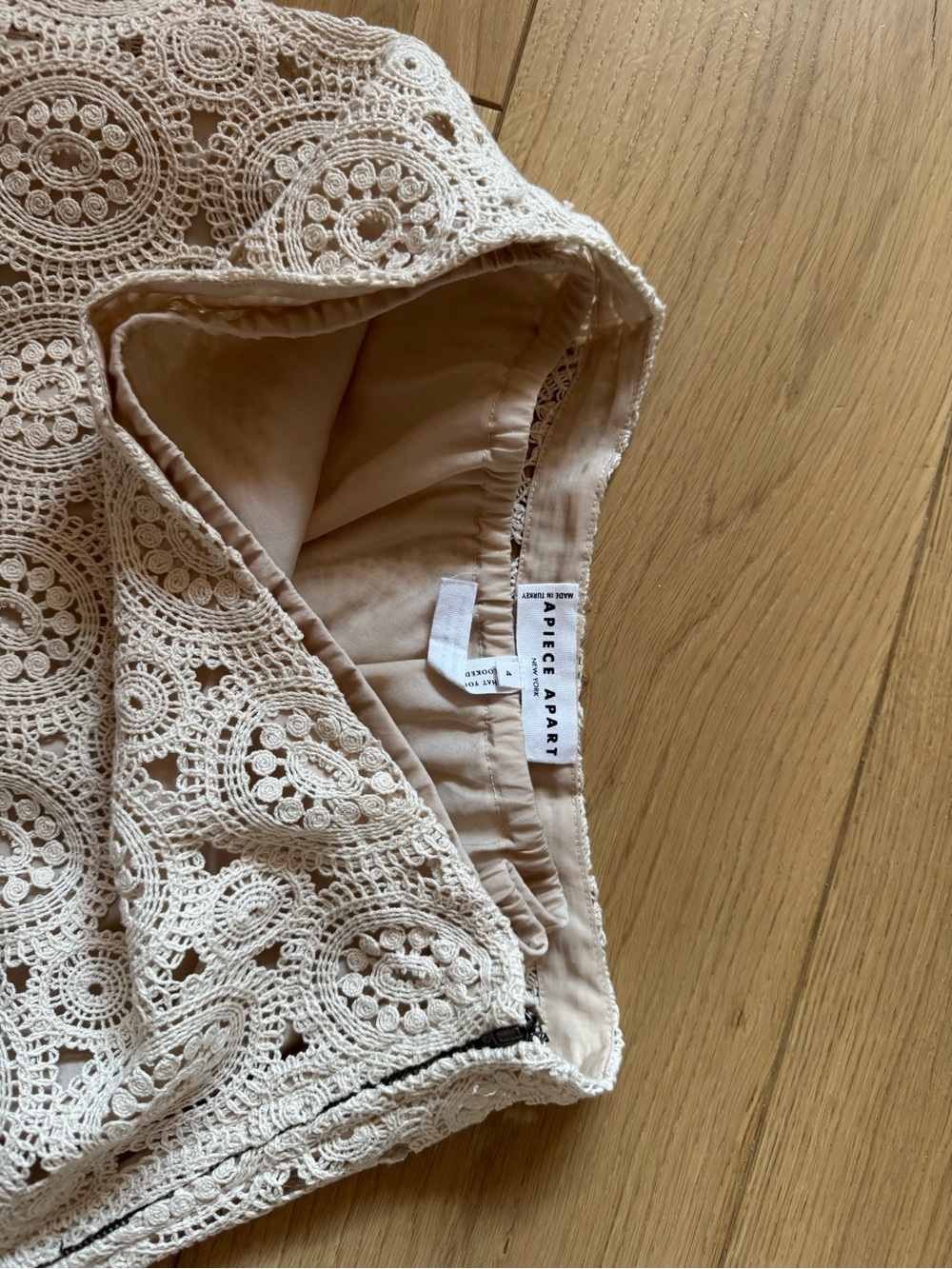 Apiece Apart Cream Crochet Midi Skirt - Picture 2 of 4